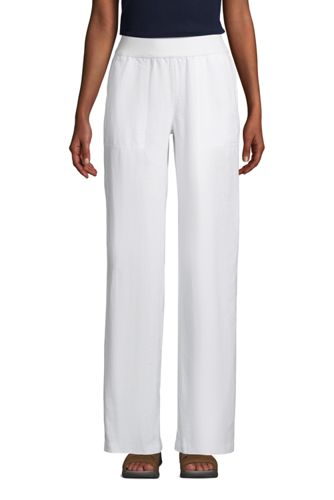 Pantalon Large en Lin Taille Haute, Femme Stature Standard image number 5