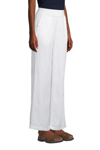 Pantalon Large en Lin Taille Haute, Femme Stature Standard image number 7