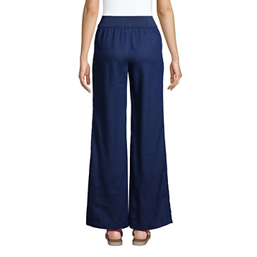 Pantalon Large en Lin Taille Haute, Femme Stature Standard image number 1