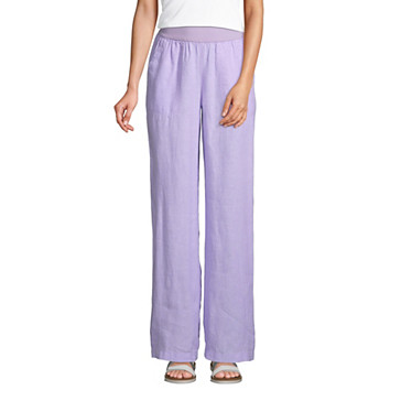Pantalon Large en Lin Taille Haute, Femme Stature Standard image number 0