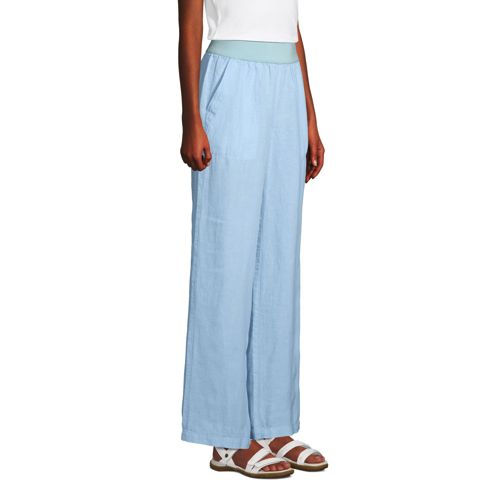 Pantalon Large en Lin Taille Haute, Femme Stature Standard image number 2