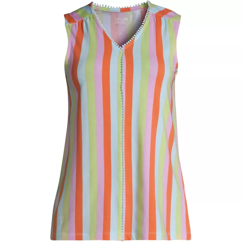 Women's Light Weight Trimmed Tank Top, Front