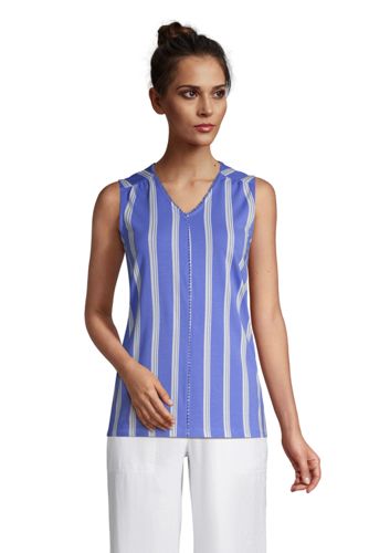 Summer Savings! Zanvin Womens Tops,Tank Tops,Womens Summer Tops,Fashion  Woman Causal V-Neck Solid Blouse Sleeveless T-Shirt Summer Tops,Blue,XL,On  Clearance! 