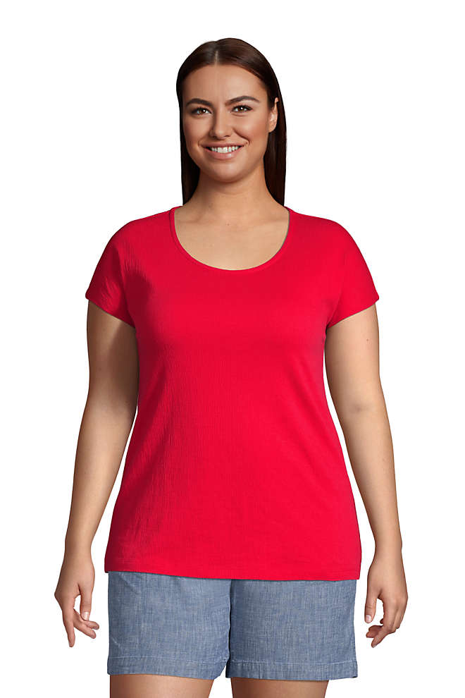 Lands End Womens Dolman Sleeve Stripe Scoop Neck T-Shirt