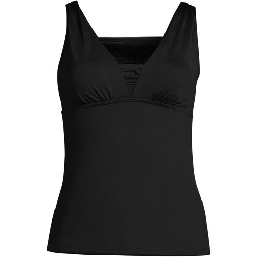 Women's Chlorine Resistant Tummy Control Grecian Tankini Swimsuit Top Adjustable Straps