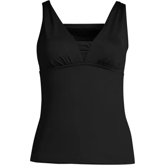 Women's Chlorine Resistant Tummy Control Grecian Tankini Swimsuit Top Adjustable Straps - primary