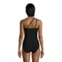 Women's Long Chlorine Resistant Tummy Control One Shoulder One Piece Swimsuit Adjustable Strap, Back