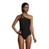 Women's Long Chlorine Resistant Tummy Control One Shoulder One Piece Swimsuit Adjustable Strap, Front