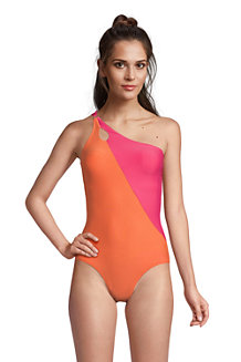 Women's Chlorine Resistant One-shoulder Control Swimsuit 