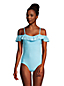 Women's Chlorine Resistant Off The Shoulder Ruffle Swimsuit