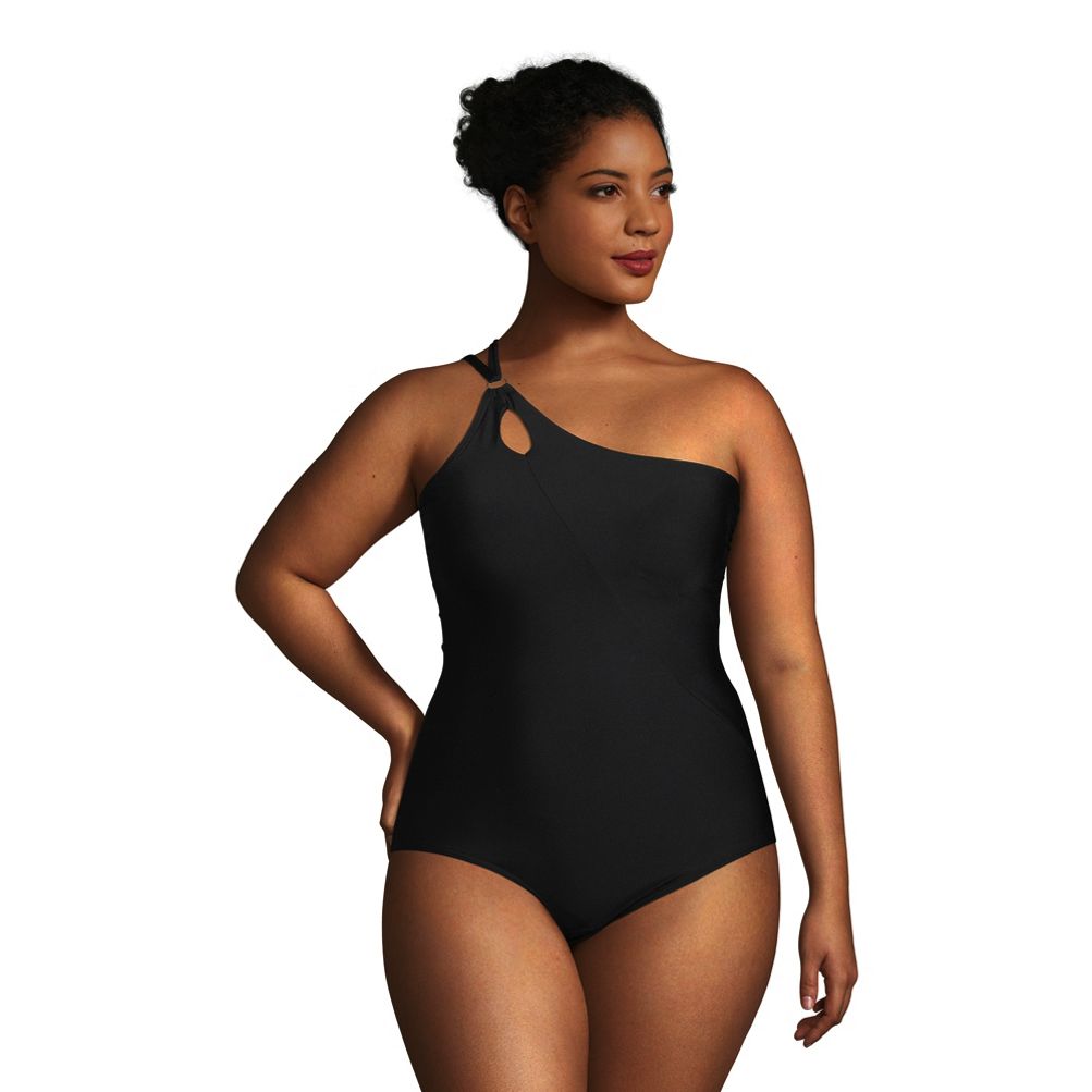 Lands' End Women's Plus Size Chlorine Resistant Tummy Control Sweetheart  One Piece Swimsuit Adjustable Straps 
