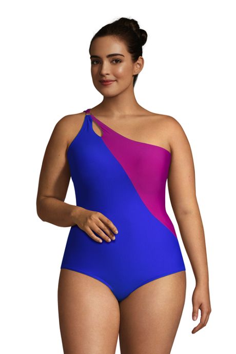 FULLFITALL Womens Plus Size One Piece Swimsuits Bathing Suit with Tummy Control Athletic Training Swimwear
