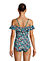 Women's Long Chlorine Resistant Off The Shoulder Ruffle Swimsuit
