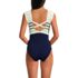 Women's Chlorine Resistant Tummy Control Cap Sleeve X-Back One Piece Swimsuit, Back