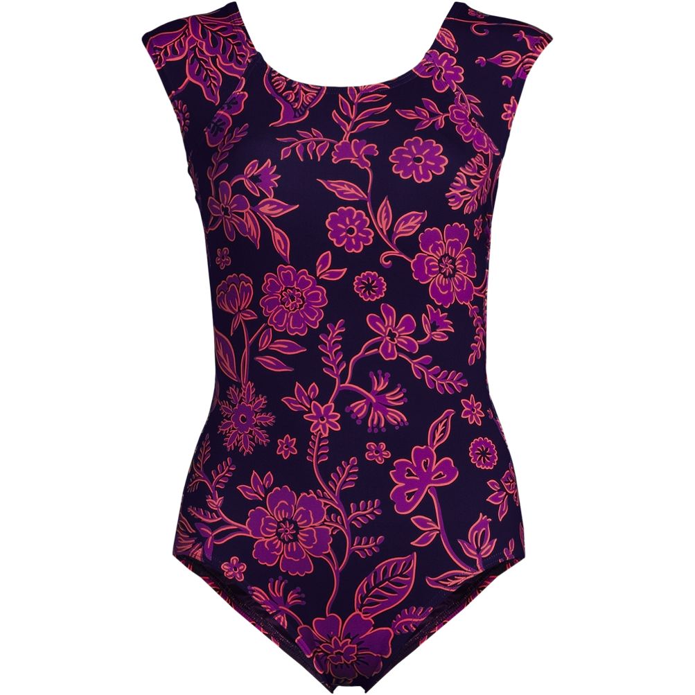 Lands'End Women DDD-Cup Slender Carmela Swimsuit w/ Tummy Cntrl Grape 8  #477717