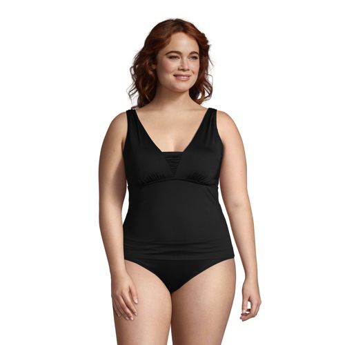 Lands' End Women's Plus Size Ddd-cup Chlorine Resistant V-neck Underwire  Bikini Top Swimsuit Adjustable Straps - 22w - Deep Sea Polka Dot : Target