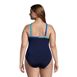 Women's Plus Size Chlorine Resistant Piped High Neck Tankini Top Swimsuit, Back