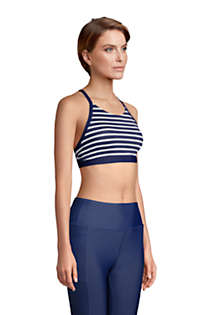 Women's Chlorine Resistant Scoopneck X-Back Sports Bra Bikini Top Swimsuit, alternative image