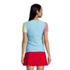Women's Chlorine Resistant Short Sleeve Modest Tankini Top Swimsuit Built in Soft Cup Bra Seersucker, Back