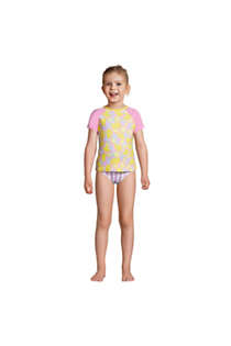 Girls Rash Guard Swim Top, Bikini Top and Bottoms Swimsuit Set, alternative image