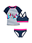 Bikini und Kurzarm-Badeshirt im Set, 3-teilig, für Mädchen