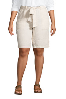 Women's Pure Linen Pull-on Shorts
