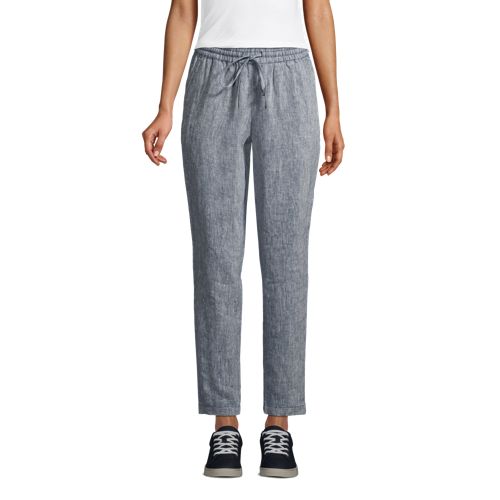 Pantalons ZARA Femme  Pantalon Jogger Avec Lin Bleu Ciel