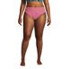 Women's Plus Size Chlorine Resistant Reversible Mid Waist Bikini Bottoms, Front