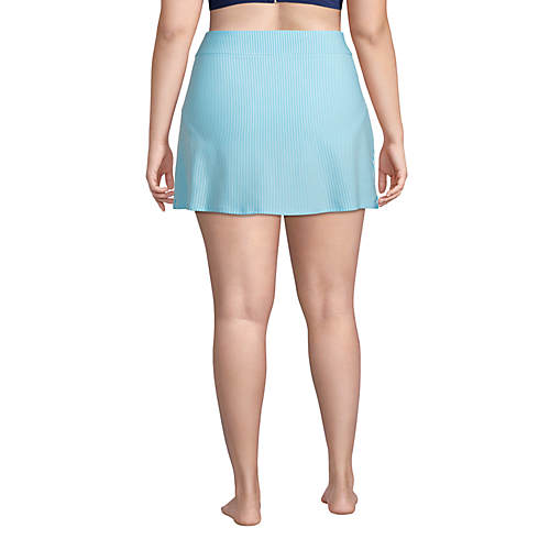 Women's Plus Size Chlorine Resistant Swim Skirt Swim Bottoms Seersucker - Secondary