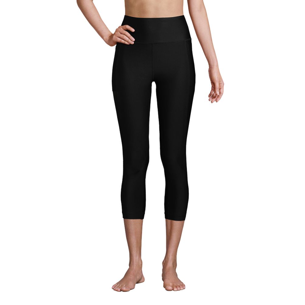 Lands' End Regular High Waisted UPF 50 Swim Leggings 