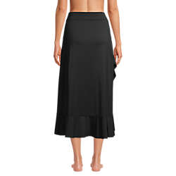 Women's Ruffle Hem Midi Swim Cover-up Skirt, Back