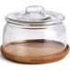 Napa Home and Garden Adrien Wood Tray With Glass Cloche, Front