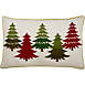 Saro Lifestyle Embroidered Christmas Trees Decorative Throw Pillow, Front
