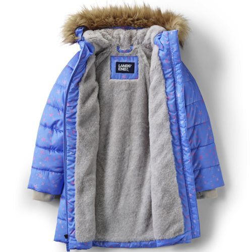 Girls Fleece Lined ThermoPlume Coat Lands End