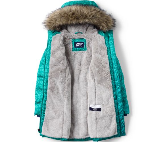winter fleece lined down alternative thermoplume coat