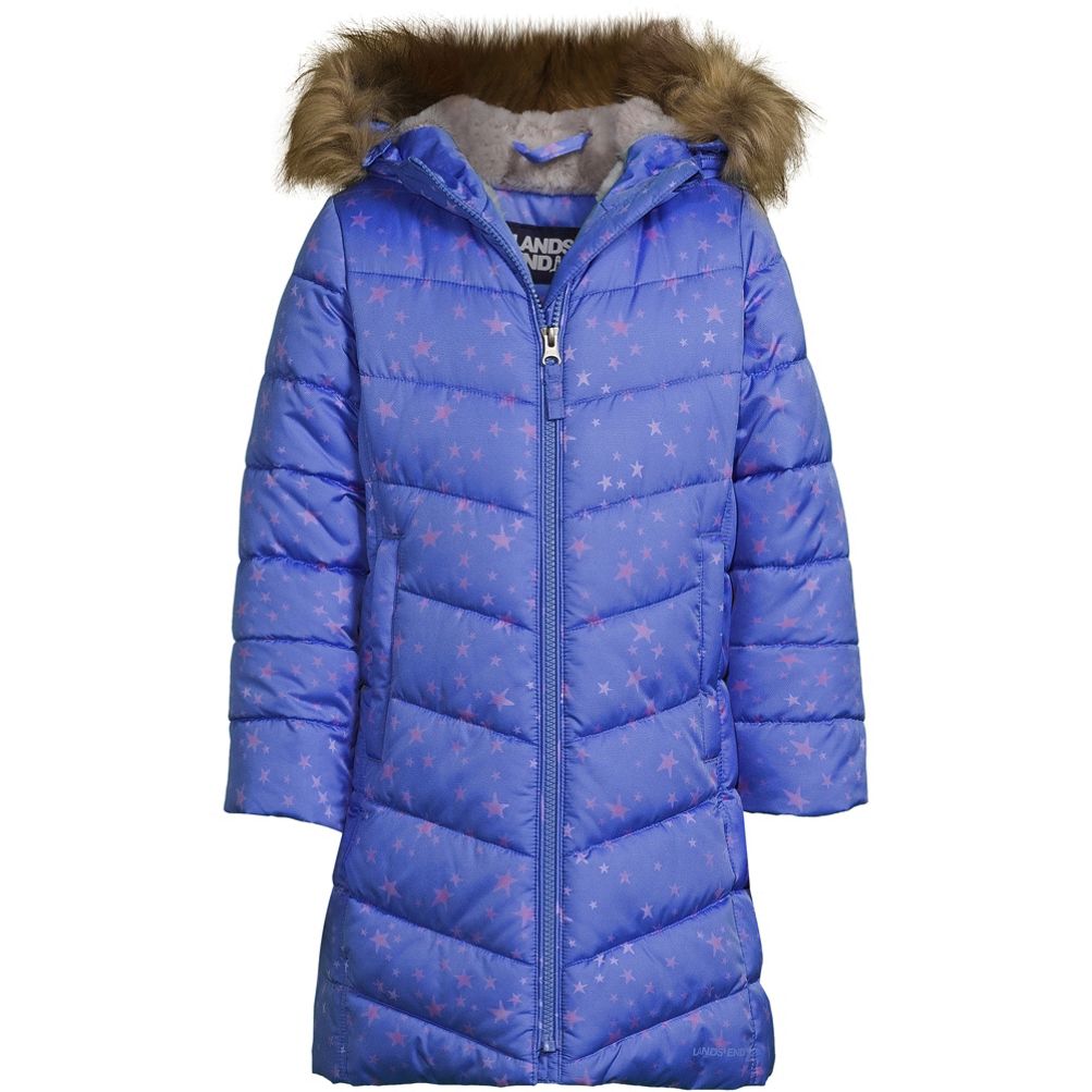 Girls Winter Fleece Lined Down Alternative ThermoPlume Coat Lands End