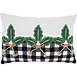 Saro Lifestyle Holly Buffalo Plaid Border Christmas Decorative Throw Pillow, Front