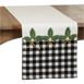 Saro Lifestyle Holly Buffalo Plaid Christmas Table Runner, Front