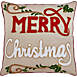Saro Lifestyle Embroidered Merry Christmas Decorative Throw Pillow, Front