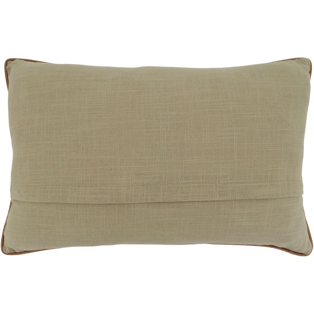 Saro Ruffled Linen Throw Pillow - Natural