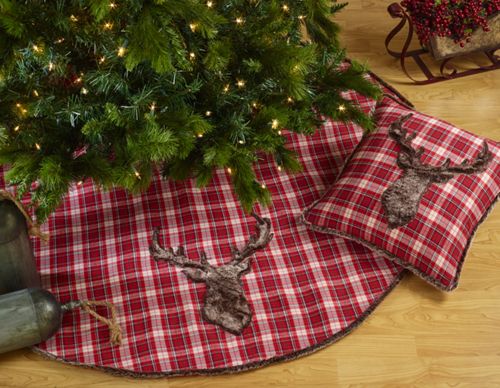 Saro Lifestyle Buffalo Plaid 72 Inch Christmas Tree Skirt Ornaments Decorative Accents Home Decor Home