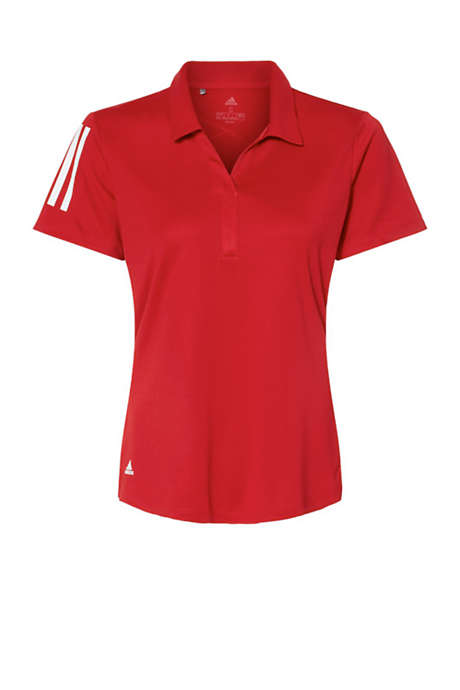 adidas Women's Plus Size Custom Logo Floating 3 Stripes Polo Shirt