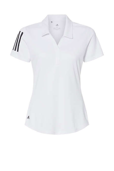 adidas Women's Plus Size Custom Logo Floating 3 Stripes Polo Shirt