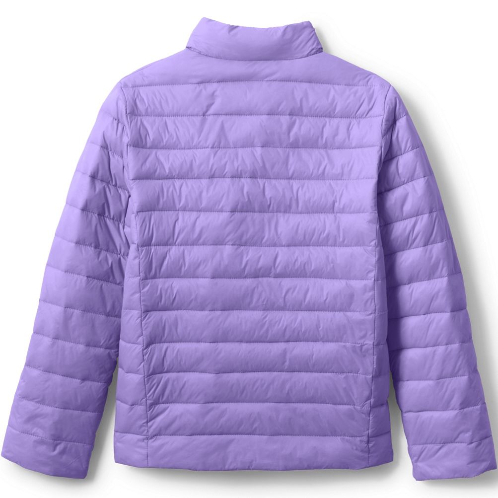 Lands' End Girls Winter Fleece Lined Down Alternative ThermoPlume Coat