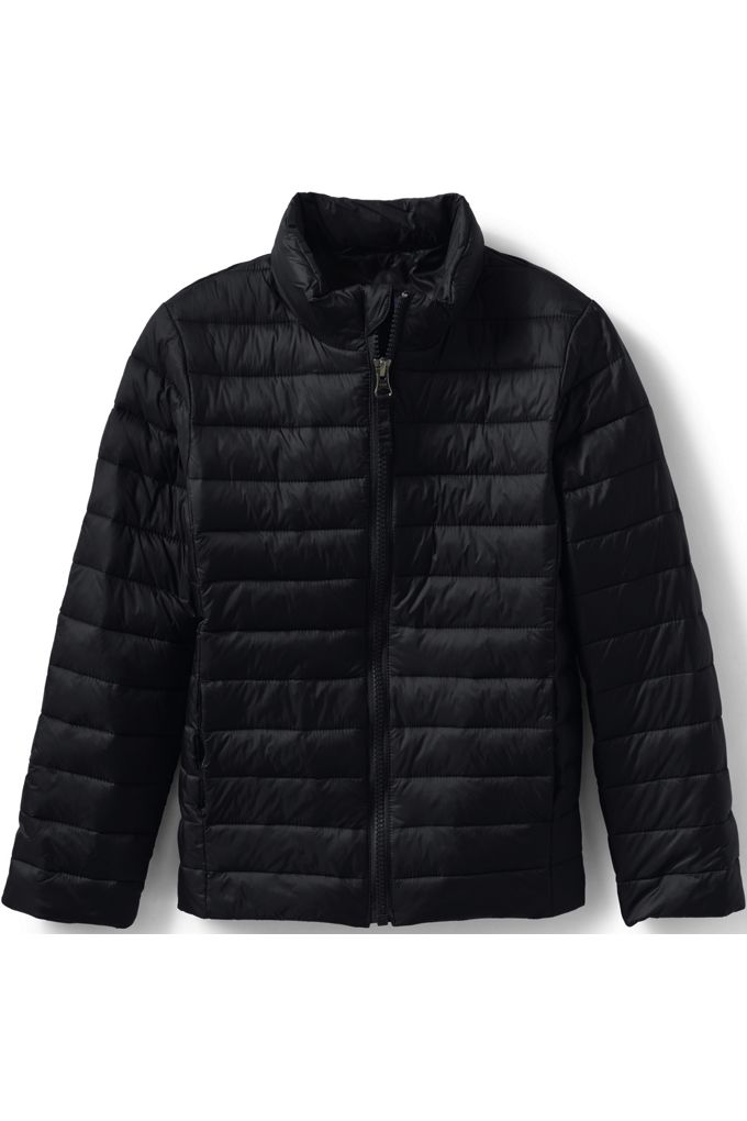 Kids ThermoPlume Packable Jacket - Lands' End - Black - XS
