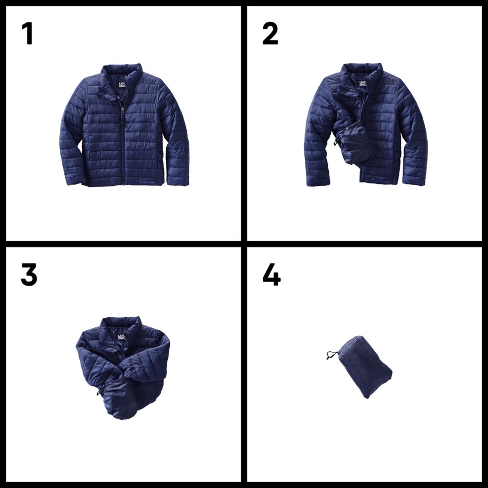 Lands' End Kids ThermoPlume Packable Jacket, Boy's, Size: Kids XL, Blue