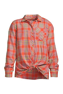 Flanellhemd mit geknotetem Saum für Mädchen