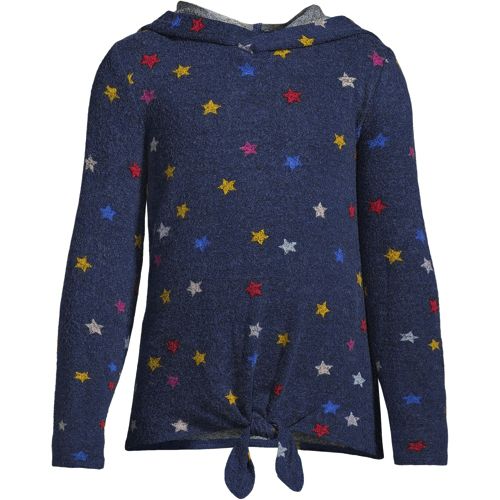 Hoodie Cozy Stretch Ourlet Noué, Fille