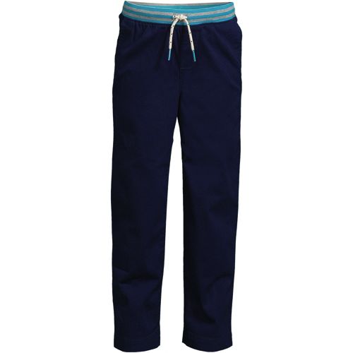 Kids Elastic Waist Comfy Sweatpants With Hem - Navy Blue