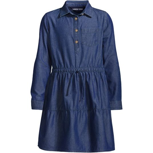 chinese dress ladies Classic Shirtwaist Dress in Indigo Cotolino Chambray main image 1